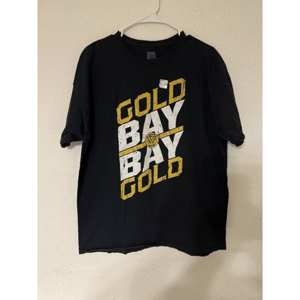 Adam Cole Mens XL Undisputed Era WWE Gold Bay Bay Gold T-Shirt Wrestling Tee